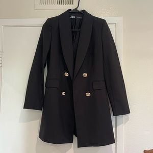 Zara Black Blazer with Gold Buttons